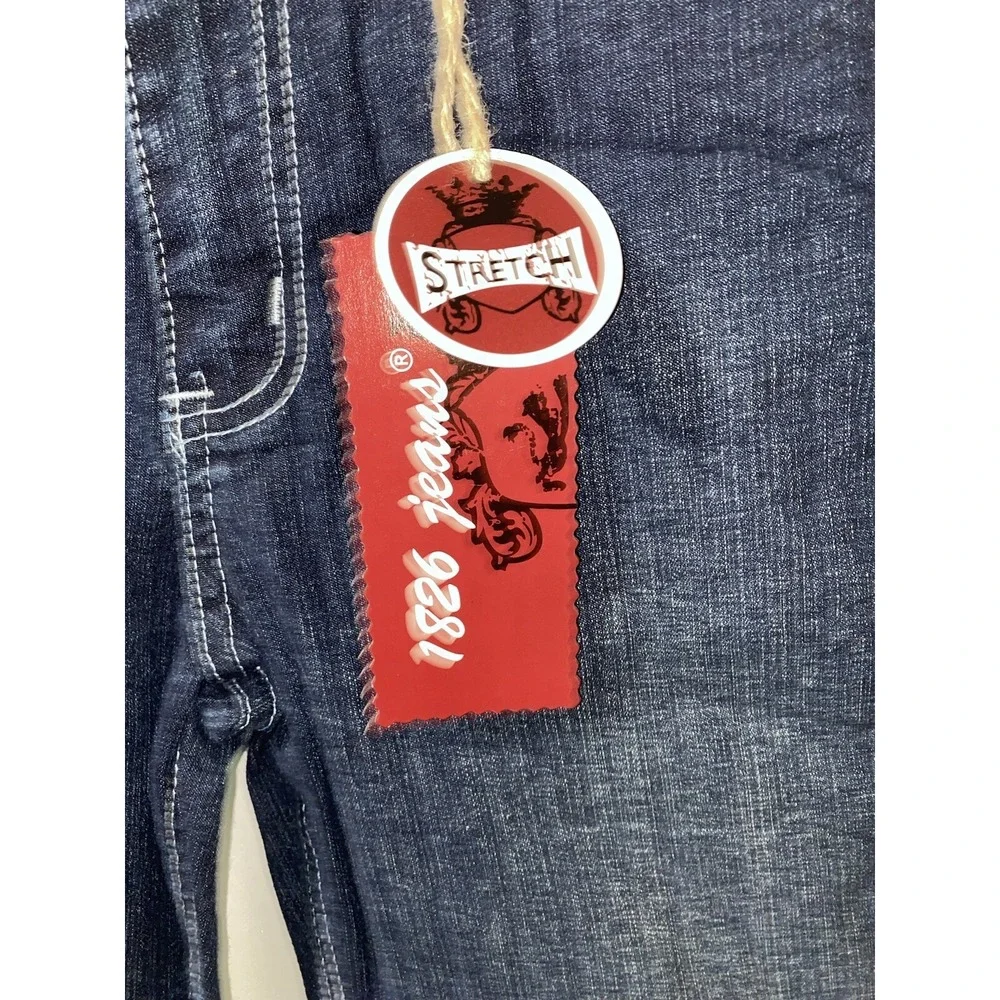 1826 Women Jeans Denim Stretch Embroidery Embellished Back Pockets Sz 14 New Tag